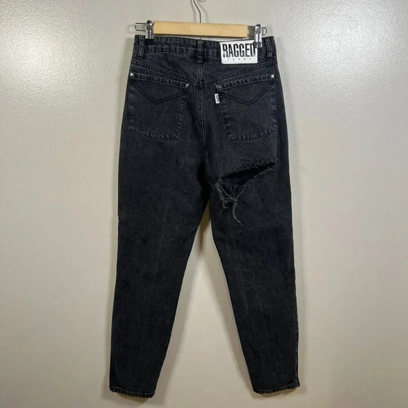 Ragged Priest Butt Cut Jeans Size 28 Washed Black High Rise Slim Straight Leg - Picture 2 of 11